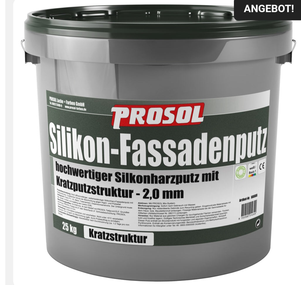 Prosol Silikon-Fassadenputz Kratzputzcharakter