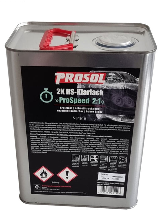 Prosol Klarlack 2k HS Prospeed 2:1 5.0 Liter